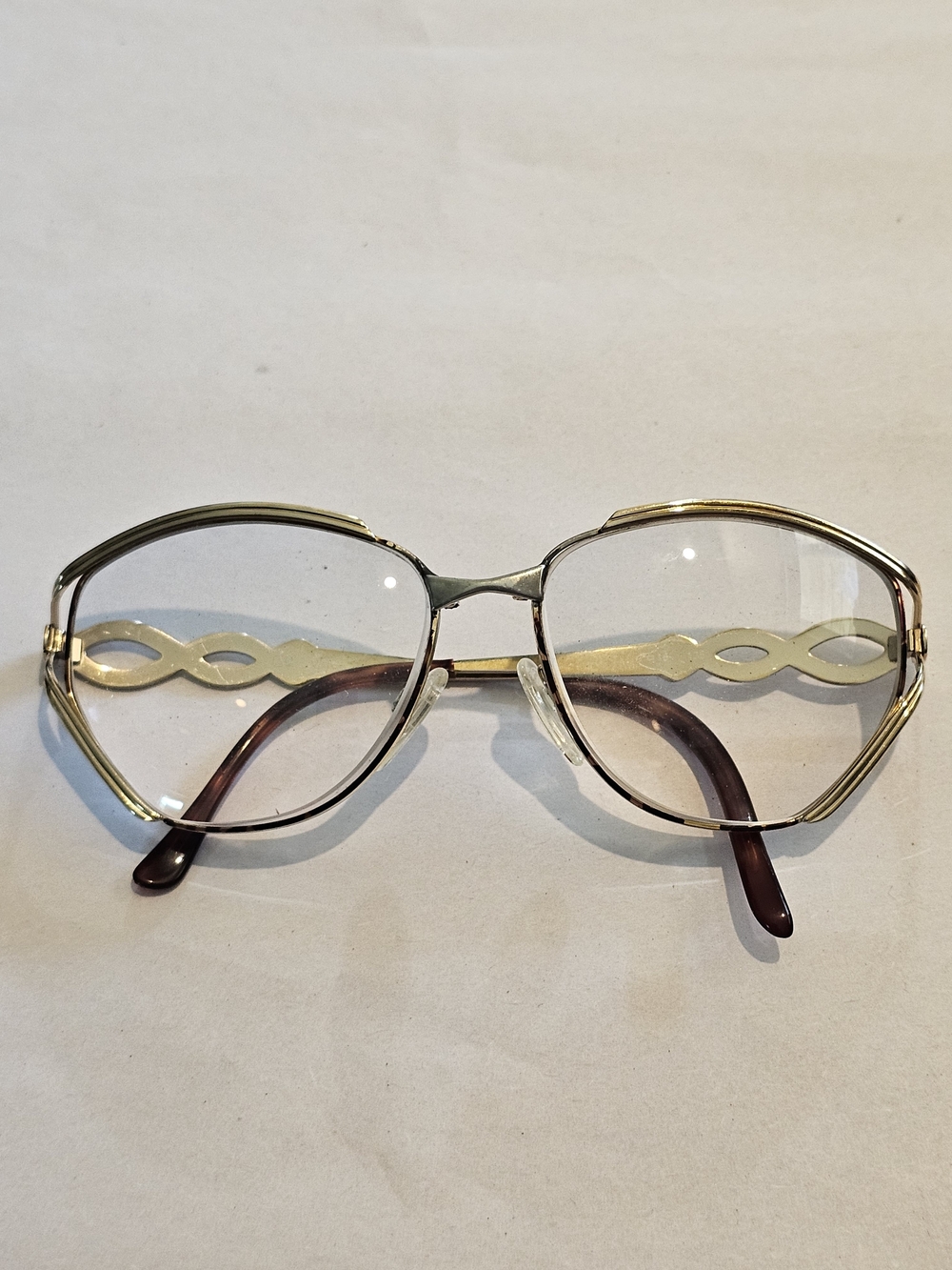Vintage Valentino 1990s Gold Twisted Wire Logo Optical / Sunglasses Frames